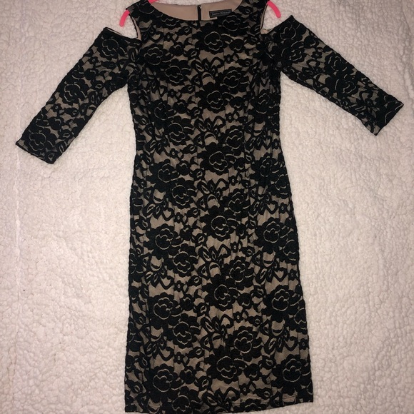 Black lace dress with gold/tan underneath - Picture 1 of 3